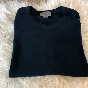 Mens Eddie Bauer V-Neck Sweater - Navy - L